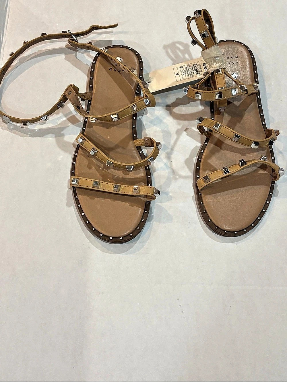 a new day Studded Strappy Sandals Brown US 8.5